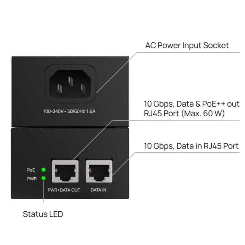 Inyector poe tp - link poe370s 2 puertos