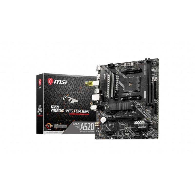 Placa base msi a520m vector wifi am4 matx 2xddr4