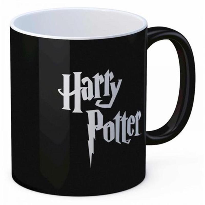 Taza sd toys harry potter logo ceramica negra