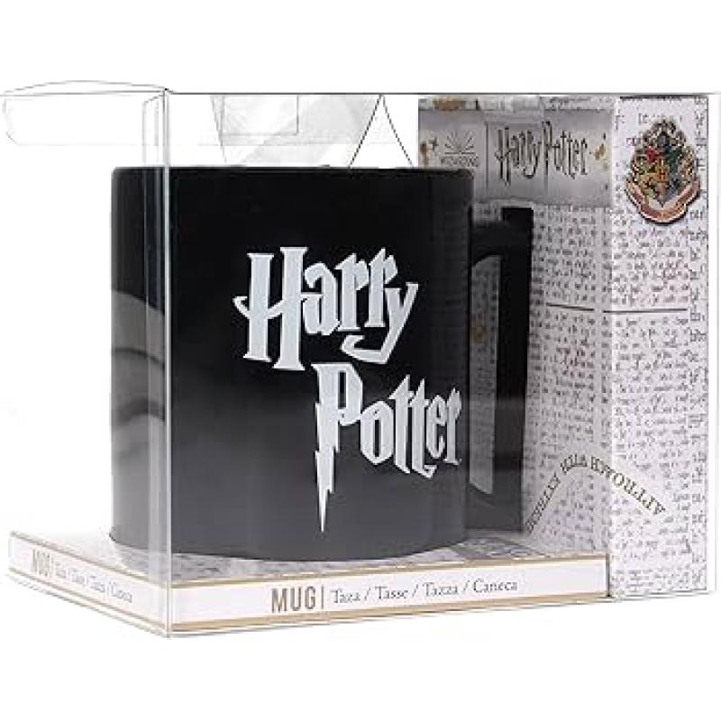 Taza sd toys harry potter logo ceramica negra