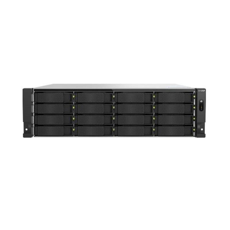 Servidor nas qnap ts - h1677axu - rp - r7 - 32g 16 bahias 3u rack gigabit ethernet