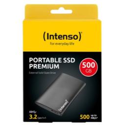 Disco duro externo solido ssd intenso premium edition black 500gb usb 3.2