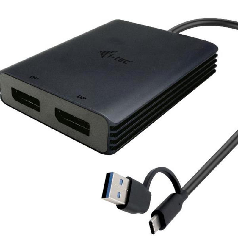 Adaptador usb tipo a - usb tipo c a displayport i - tec macho - hembra - negro