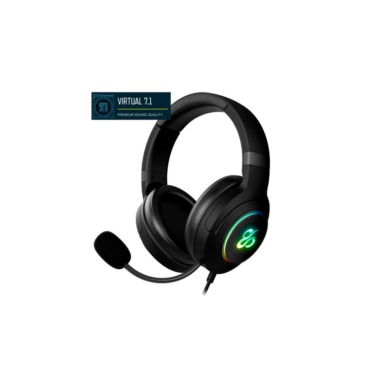 Auriculares gaming newskill sobek rgb 7.1 v2 usb - a microfono virtual negros