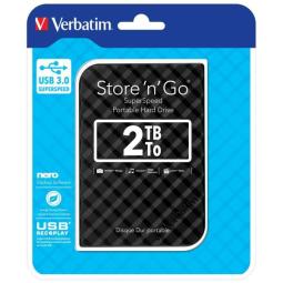 Disco duro externo verbatim store n go 2tb 2.5 pulgadas usb 3.0 negro