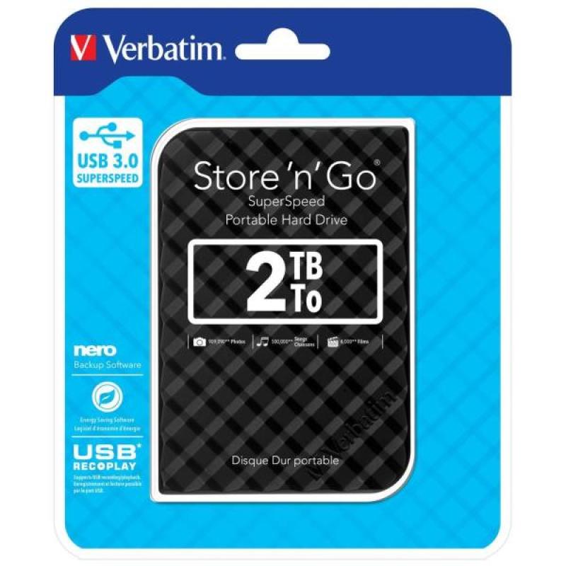 Disco duro externo verbatim store n go 2tb 2.5 pulgadas usb 3.0 negro