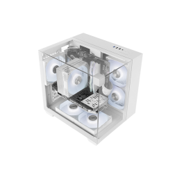 Caja ordenador mars gaming mcvisionmw matx cristal templado blanca