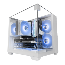 Caja ordenador mars gaming mcvisionmw matx cristal templado blanca