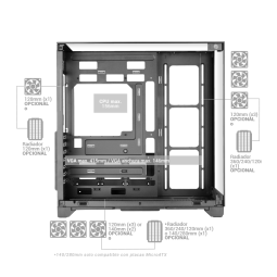 Caja ordenador mars gaming mcvision atx cristal templado negro