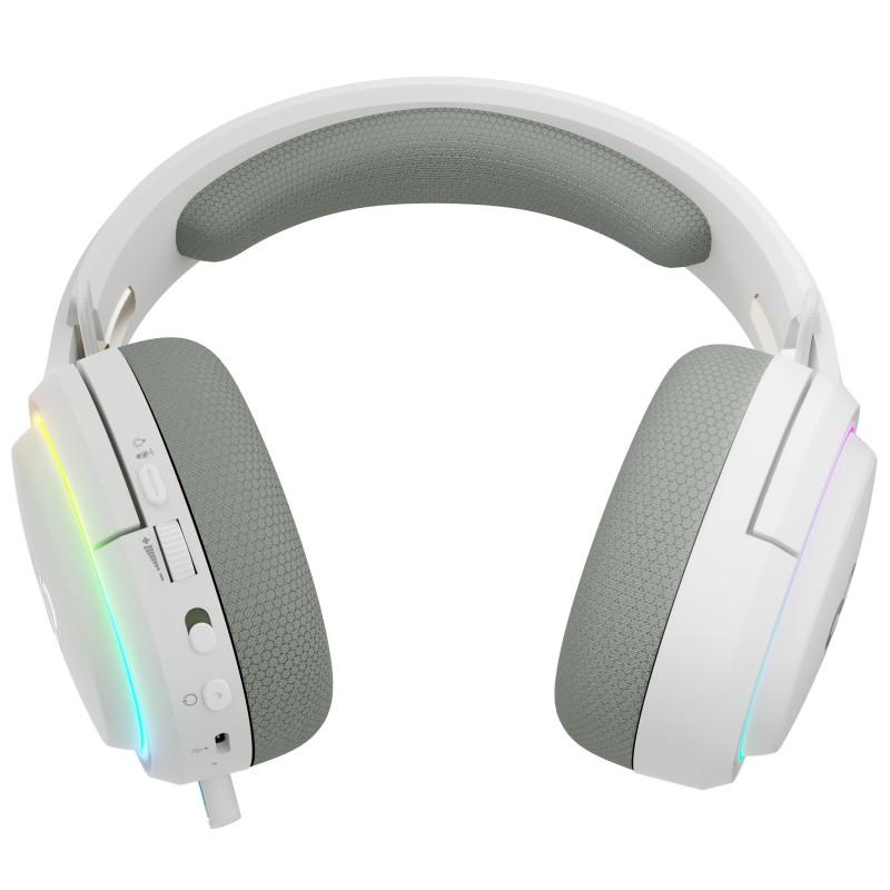 Auriculares gaming newskill aton v2 ivory inalambrico rgb blanco