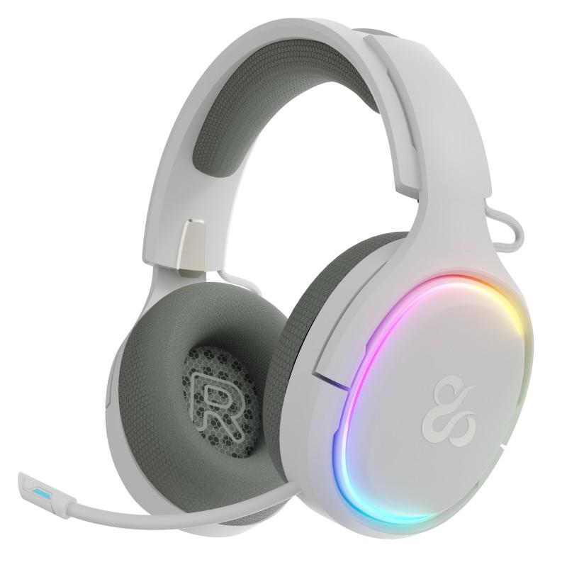 Auriculares gaming newskill aton v2 ivory inalambrico rgb blanco