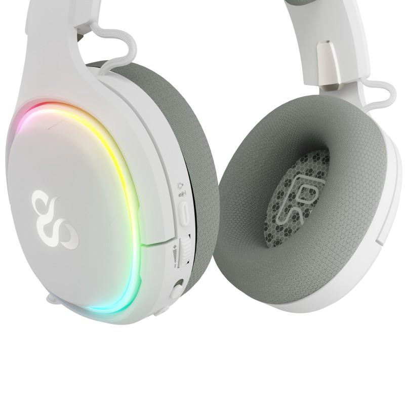 Auriculares gaming newskill aton v2 ivory inalambrico rgb blanco
