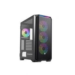 Caja ordenador gaming nfortec krater x e - atx argb cristal templado negra