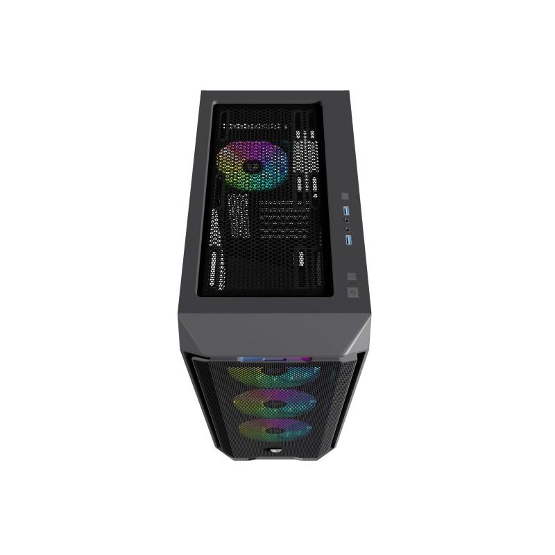 Caja ordenador gaming nfortec krater x e - atx argb cristal templado negra