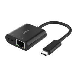 Adaptador usb tipo c a usb tipo c - rj45 belkin macho - hembra - negro