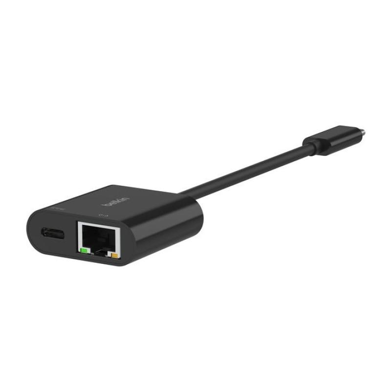 Adaptador usb tipo c a usb tipo c - rj45 belkin macho - hembra - negro