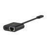 Adaptador usb tipo c a usb tipo c - rj45 belkin macho - hembra - negro