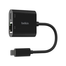 Adaptador usb tipo c a usb tipo c - rj45 belkin macho - hembra - negro