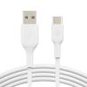 Cable usb tipo c a usb tipo a belkin 1m - macho - macho - blanco