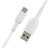 Cable usb tipo c a usb tipo a belkin 1m - macho - macho - blanco 2 unidades