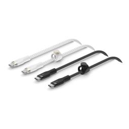 Cable usb tipo c belkin 1m - macho - macho - pack 2 blanco - negro