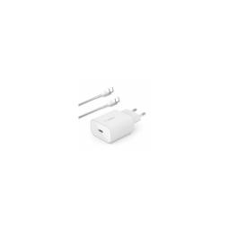 Cargador de pared belkin wca004vf1mwh - b6 25w usb tipo c + cable usb tipo c blanco