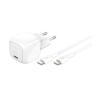 Cargador de pared belkin wca008kq1mwh - b6 30w usb tipo c + cable usb tipo c blanco