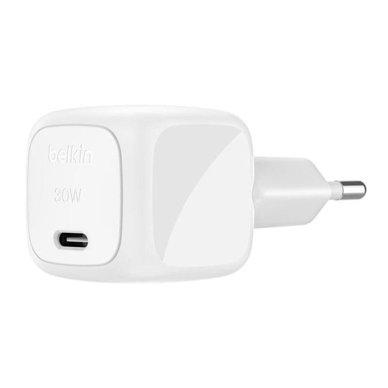 Cargador de pared belkin wca008kq1mwh - b6 30w usb tipo c + cable usb tipo c blanco