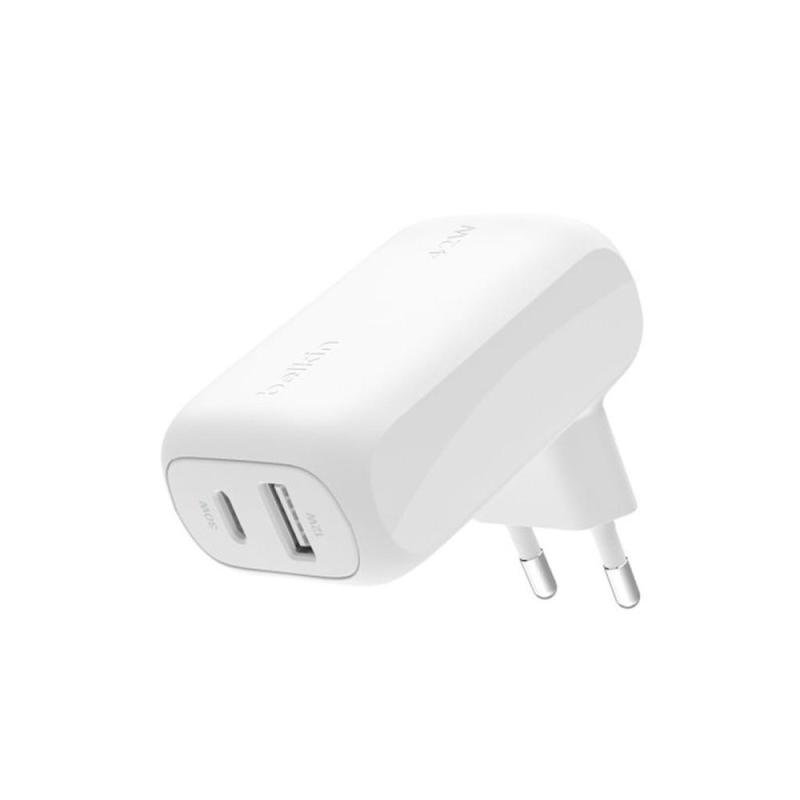 Cargador de pared belkin wcb009vfwh 42w 1x usb tipo a 1x usb tipo c blanco