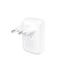 Cargador de pared belkin wcb009vfwh 42w 1x usb tipo a 1x usb tipo c blanco