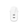 Cargador de pared belkin wcb010vfwh 30w 2x usb tipo c blanco