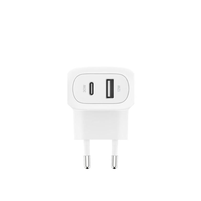 Cargador de pared belkin wcb009vfwh 42w 1x usb tipo a 1x usb tipo c blanco