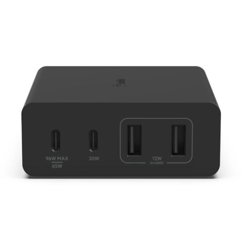 Cargador de pared belkin wch010vfbk 108w 2x usb tipo c 2x usb tipo a negro