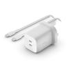 Cargador de pared belkin wch013vf2mwh - b6 65w 2x usb tipo c blanco + cable usb tipo c