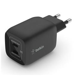Cargador de pared belkin wch013vfbk 65w 2x usb tipo c negro