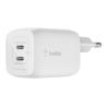 Cargador de pared belkin wch013vfwh 65w 2x usb tipo c blanco