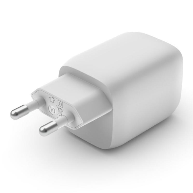 Cargador de pared belkin wch013vfwh 65w 2x usb tipo c blanco