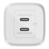 Cargador de pared belkin wch013vfwh 65w 2x usb tipo c blanco