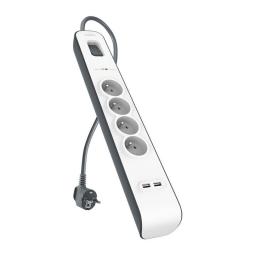 Regleta alimentacion belkin bsv401vf2m de proteccion contra sobretensiones 4 tomas + 2 puertos usb