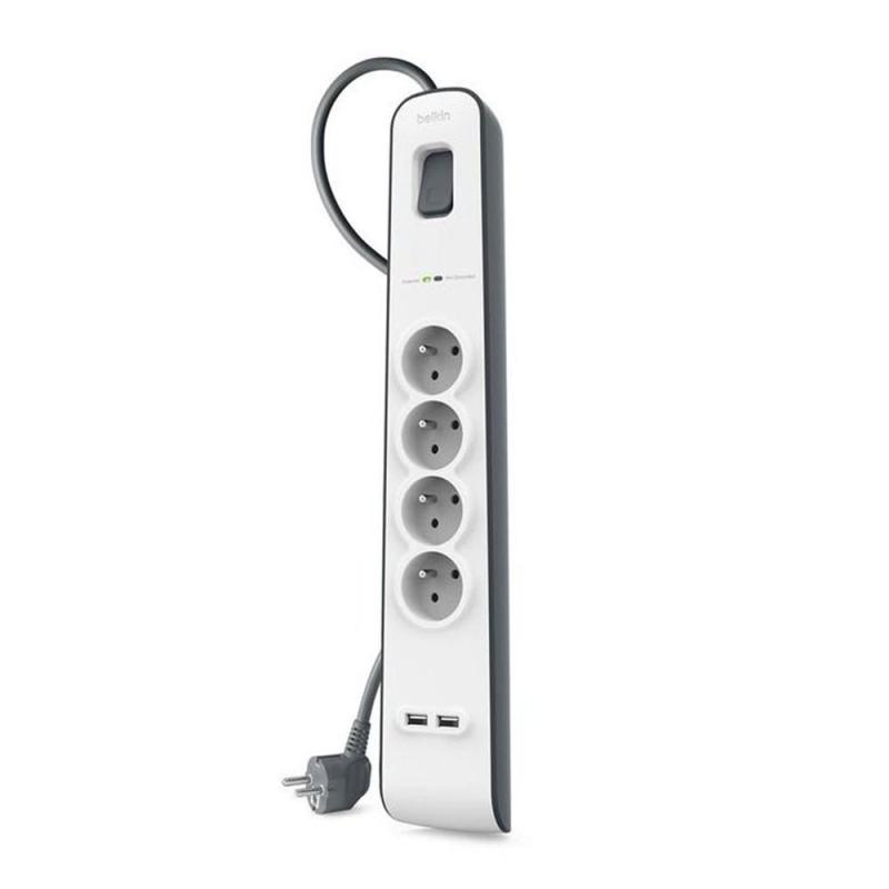 Regleta alimentacion belkin bsv401vf2m de proteccion contra sobretensiones 4 tomas + 2 puertos usb