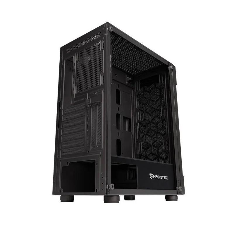Caja ordenador gaming nfortec azir atx argb cristal templado negra