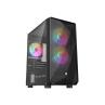 Caja ordenador gaming nfortec dys matx argb cristal templado negra