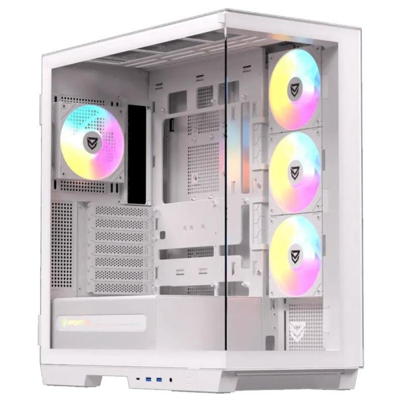 Caja ordenador gaming nfortec ursa e - atx argb cristal templado blanca