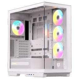 Caja ordenador gaming nfortec ursa e - atx argb cristal templado blanca