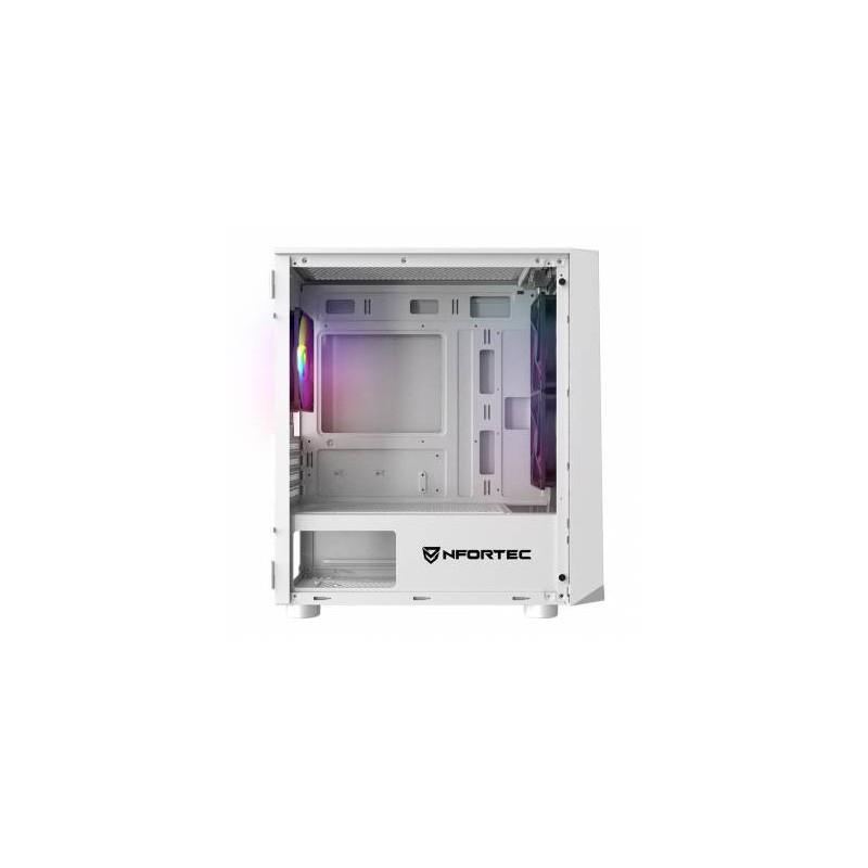 Caja de pc gaming nfortec dys torre micro - atx a - rgb c. templado 3x120 inc. blanc