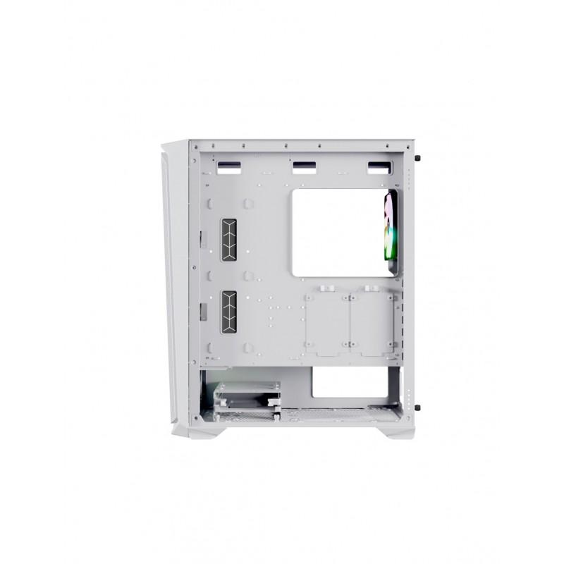 Caja ordenador gaming nfortec krater x e - atx argb cristal templado blanca