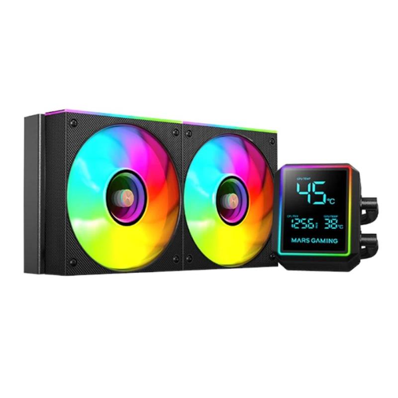 Kit refrigeracion liquida mars gaming mllcdpro240 aio argb 2x 120mm negra