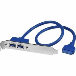 Adaptador startech header cabezal bracket 2 puertos usb 3.0 superspeed con conexión a placa base - azul