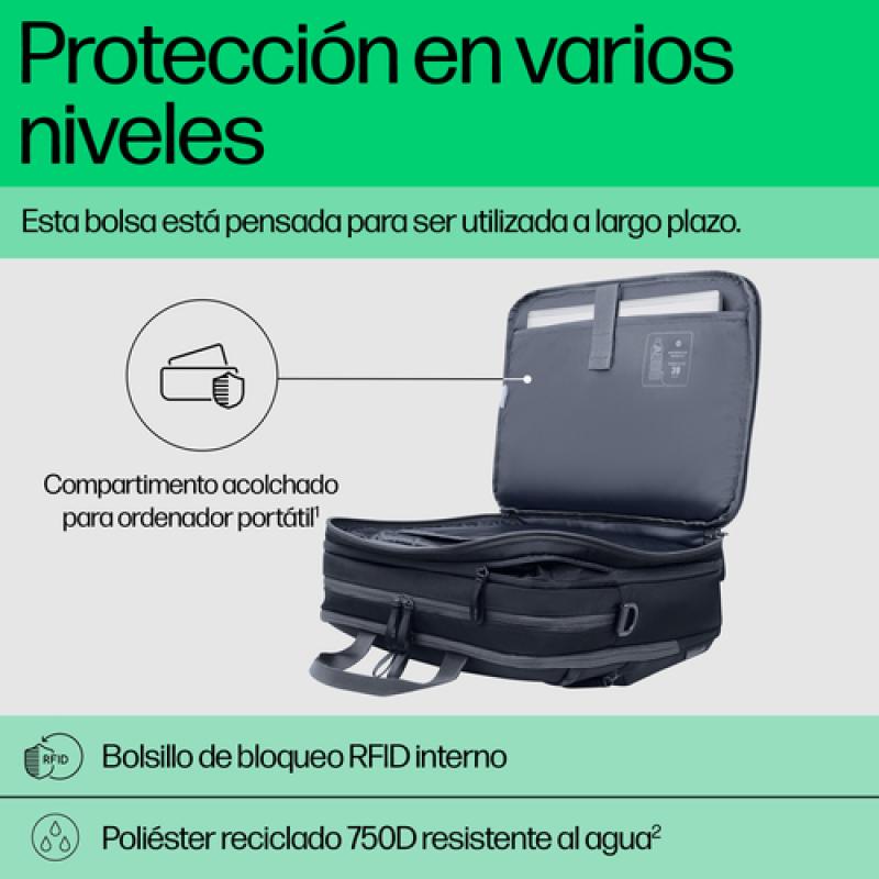 Maletin hp travel plus 15l para portatil 14 pulgadas