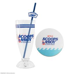 Vaso y pajita para batido cinereplicas stranger things scoops ahoy